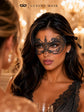 Gray lace masquerade mask for women product view 4