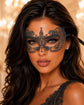 Gray lace masquerade mask for women