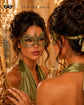 Green Olive lace masquerade mask for women product view 3