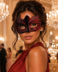 Black Red lace masquerade mask for women product view 2