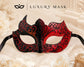 Black Red lace masquerade mask for women product view 5