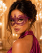 Magenta Pink Lace Masquerade Mask for Women product view 2