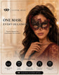 Black Swan Filigree Mask with Red Glitter and Clear Stones product view 6