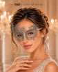 Antique Silver Swan Masquerade Mask with Clear Stones product view 3