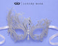 Antique Silver Swan Masquerade Mask with Clear Stones product view 4