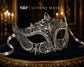 Silver Crown Masquerade Mask with Clear Rhinestones product view 7