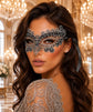 Black Silver Flower Lace Masquerade Mask for Women product view 2