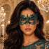 Teal Lace Masquerade Mask for Women