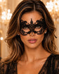 Black Lace Masquerade Eye Mask | Elegant Venetian Lace Mask , Costume Accessory, Carnival & Halloween Mask