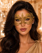 Mustard Yellow Lace Masquerade Mask
