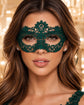 Green Lace Flower Masquerade Mask
