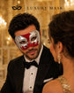 Red Masquerade Mask for Men - Silver Musical Venetian Sheet Music Design - Image 4