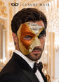 Gold Masquerade Mask for Men - Copper Antique Phantom of the Opera Design - Image 3