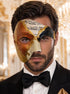 Gold Masquerade Mask for Men - Copper Antique Phantom of the Opera Design