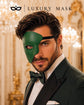 Green Masquerade Mask for Men - Phantom of the Opera One-Eye Venetian Mask - Image 2