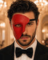 Red Masquerade Mask for Men - Phantom of the Opera One-Eye Venetian Mask