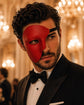 Red Masquerade Mask for Men - Phantom of the Opera One-Eye Venetian Mask - Image 2