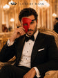Red Masquerade Mask for Men - Phantom of the Opera One-Eye Venetian Mask - Image 3