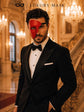 Red Masquerade Mask for Men - Phantom of the Opera One-Eye Venetian Mask - Image 4