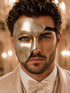 Silver Masquerade Mask for Men - Phantom of the Opera One-Eye Venetian Design