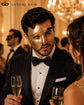 Gold Masquerade Mask for Men - Phantom of the Opera One-Eye Venetian Design - Image 4