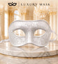 White Masquerade Mask for Men - Glitter Classic Venetian Half Face Design - Image 5