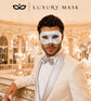 White Masquerade Mask for Men - Glitter Classic Venetian Half Face Design - Image 3