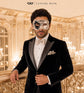 Black Masquerade Mask for Men - Silver Musical Venetian Sheet Music Design - Image 3