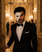 White Masquerade Mask for Men - Phantom of the Opera One-Eye Mask with Crack Detailing - Image 4