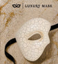 White Masquerade Mask for Men - Phantom of the Opera One-Eye Mask with Crack Detailing - Image 5