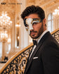 Black Gold Antique-Style Phantom of the Opera Half Face Venetian Masquerade Mask for Men | Vintage Mask for Mardi Gras, Halloween & Costume Parties product view 3