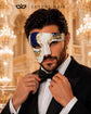 Blue Gold Phantom of the Opera Half Face Mask