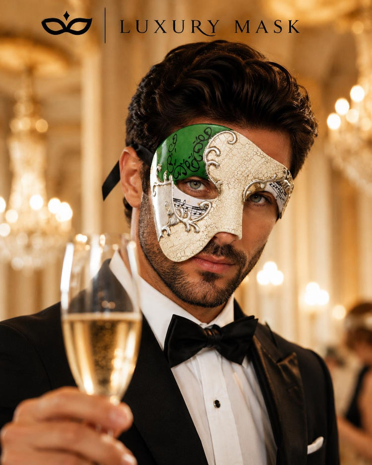 Green Silver Phantom of the Opera Mask