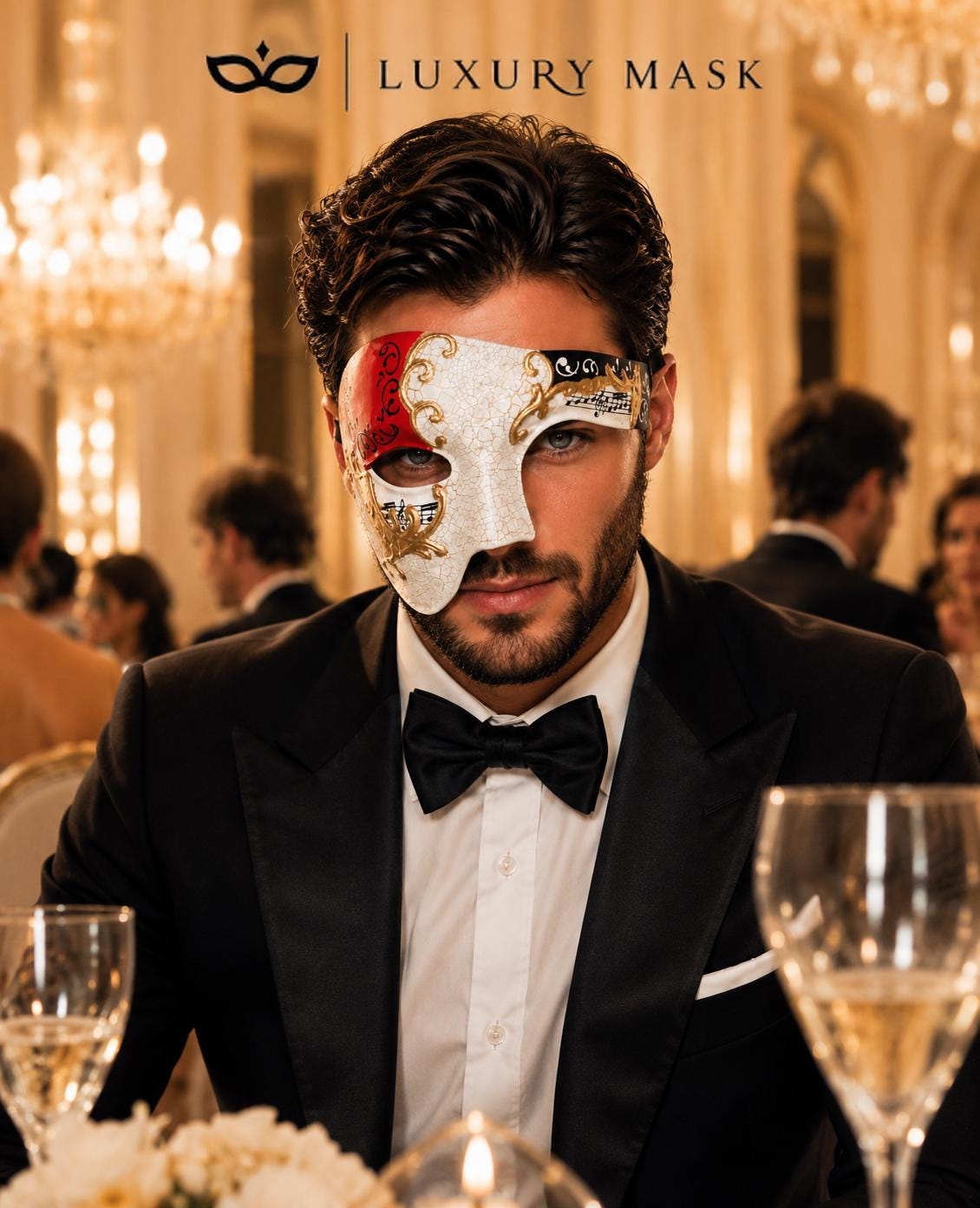 Red Gold Phantom of the Opera Mask
