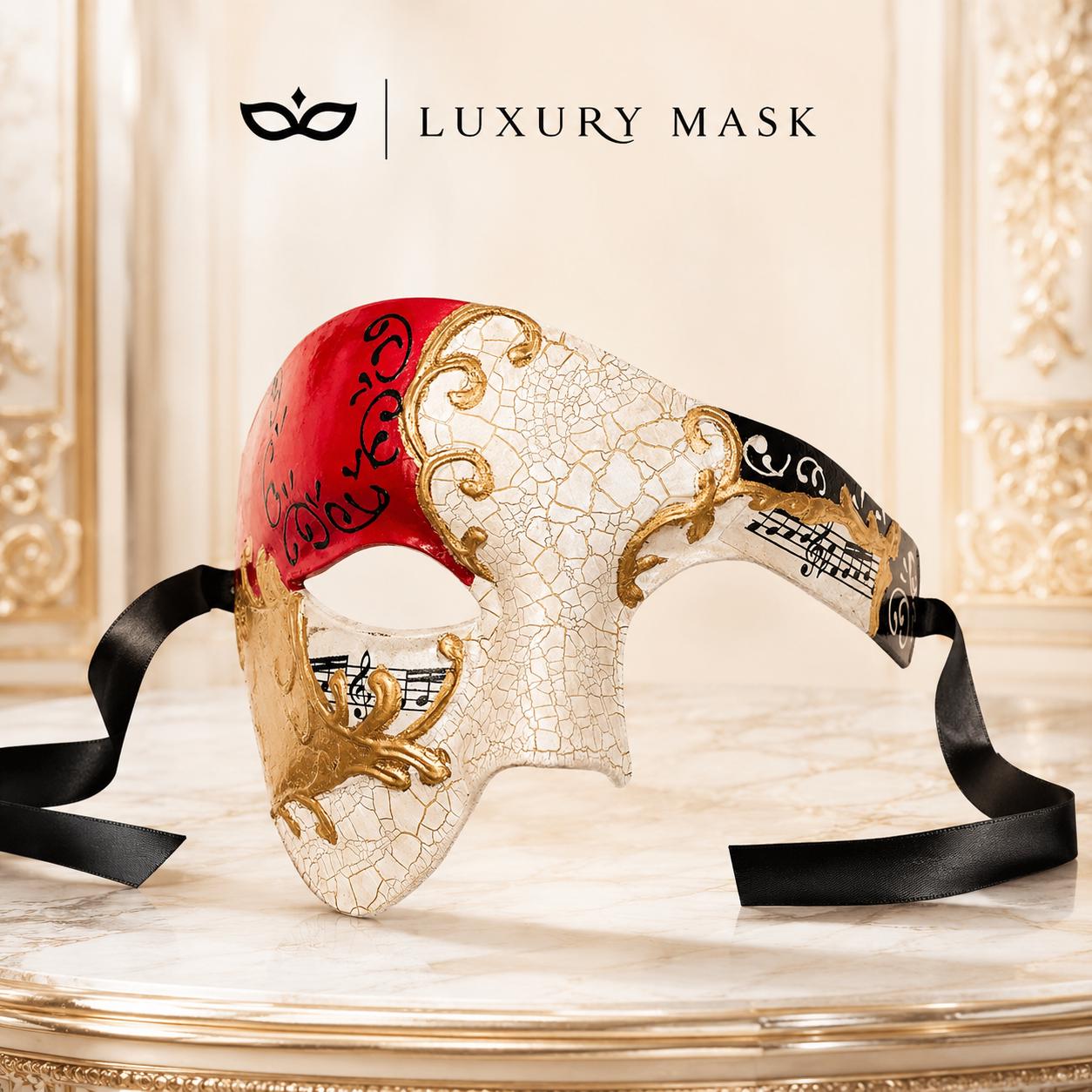 Red Gold Phantom of the Opera Mask