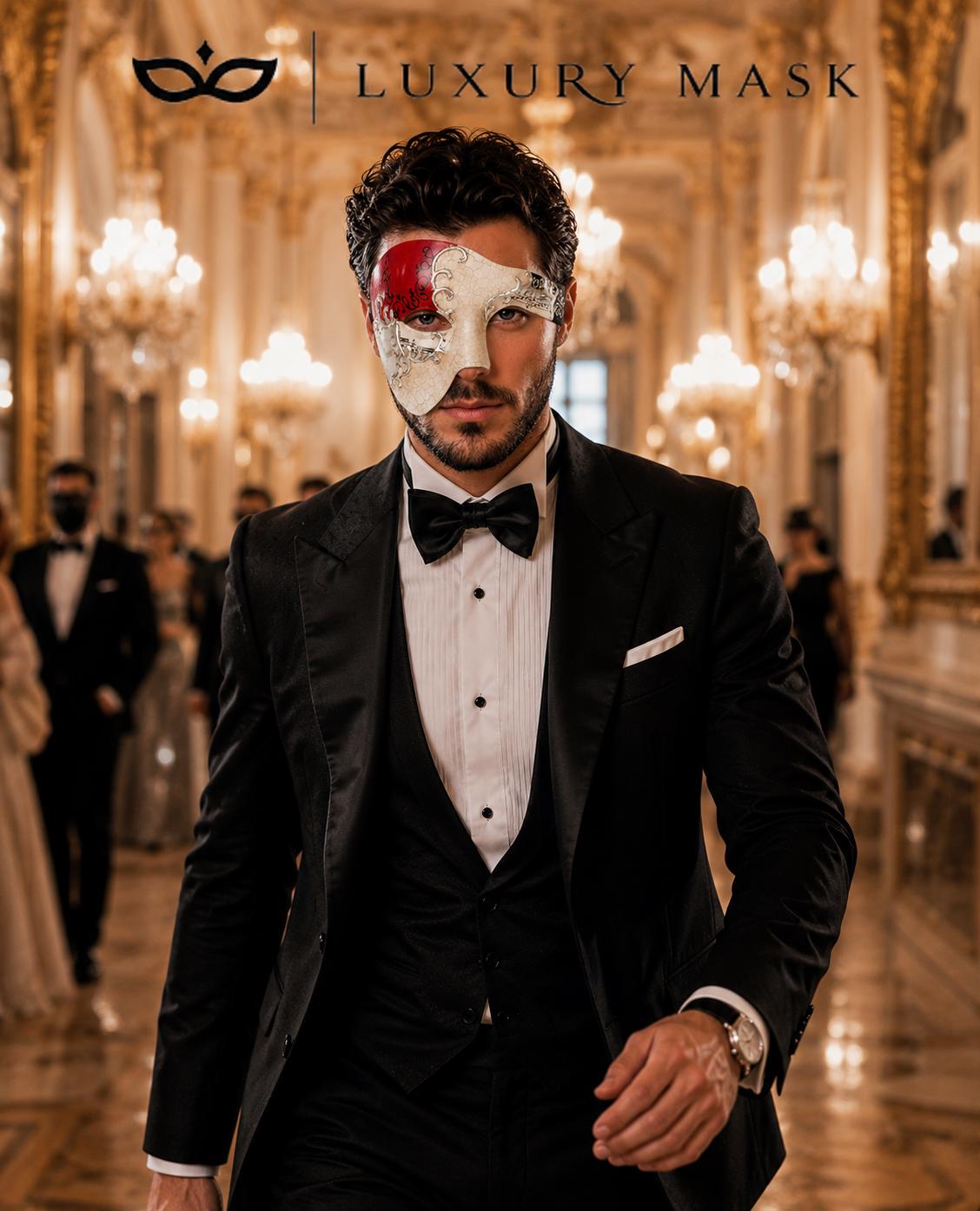 Red Silver Masquerade Mask