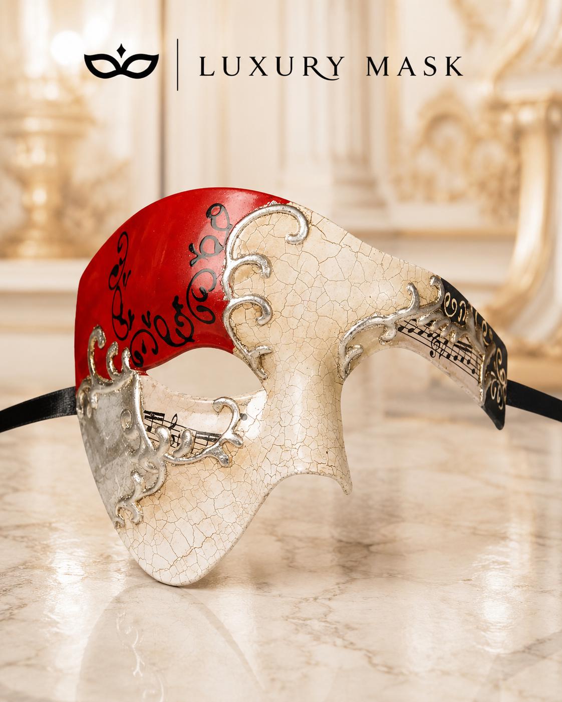Red Silver Masquerade Mask