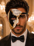 Black and Gold Musical Phantom Masquerade Mask for Men - front view