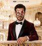 Red and Silver Checkered Masquerade Mask for Men - view 3