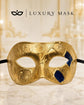 Antique Blue Gold Venetian Mask For Men