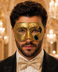 Antique Blue Gold Venetian Mask For Men