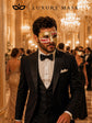 Red Gold Checkered Venetian Mask For Men