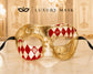 Red Gold Checkered Venetian Mask For Men