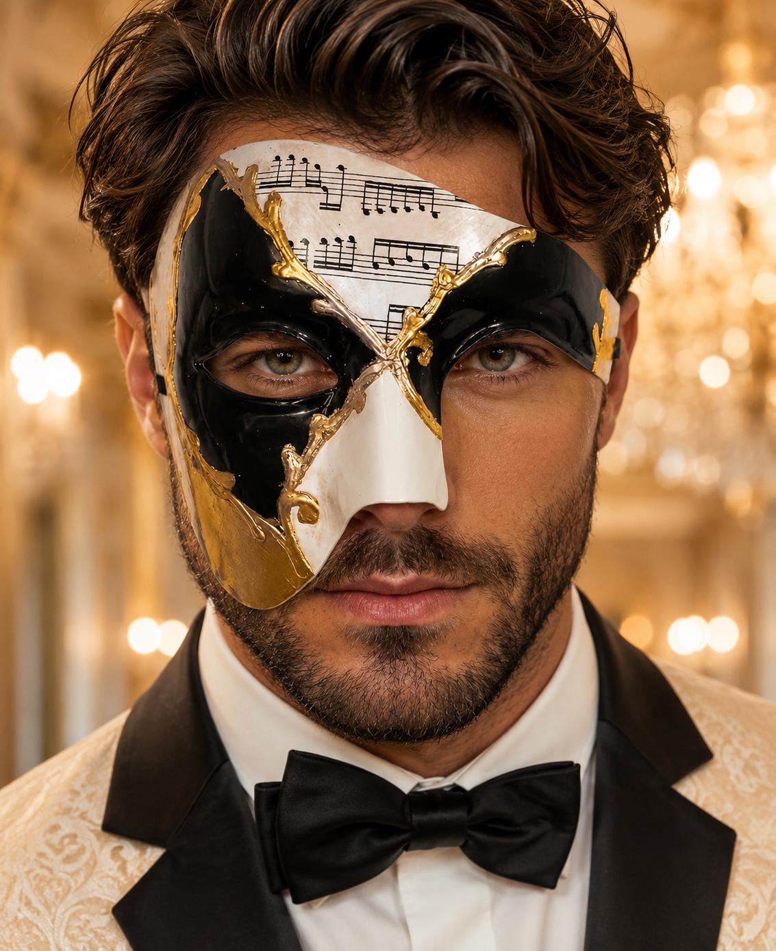 Gold Black Phantom of the Opera Mask