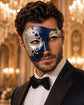 Blue Silver Phantom of the Opera Mask