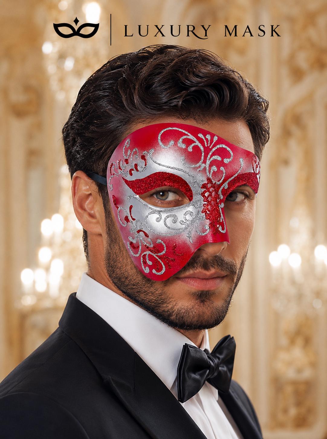 Red Silver Phantom of the Opera Mask