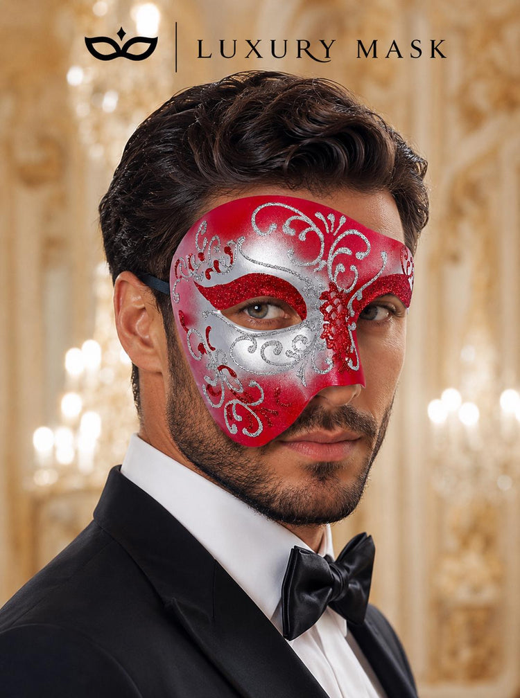 Red Silver Phantom of the Opera Mask