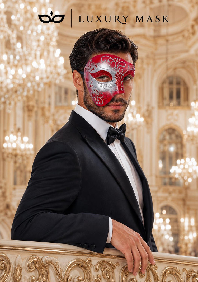 Red Silver Phantom of the Opera Mask