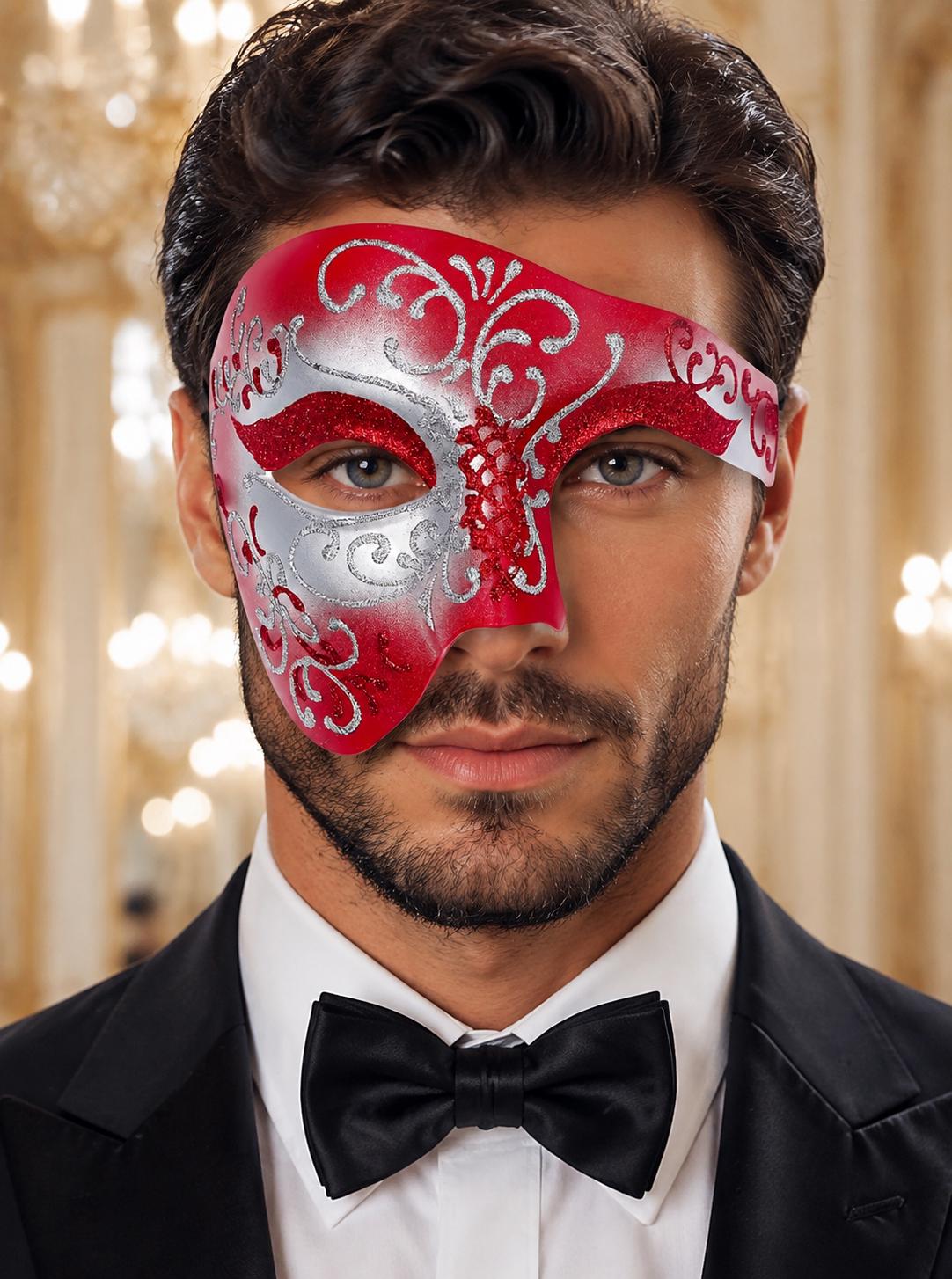 Red Silver Phantom of the Opera Mask