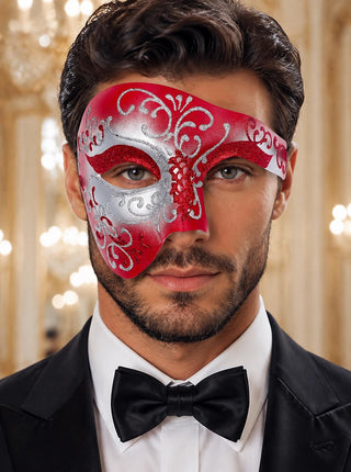 Red Silver Phantom of the Opera Mask